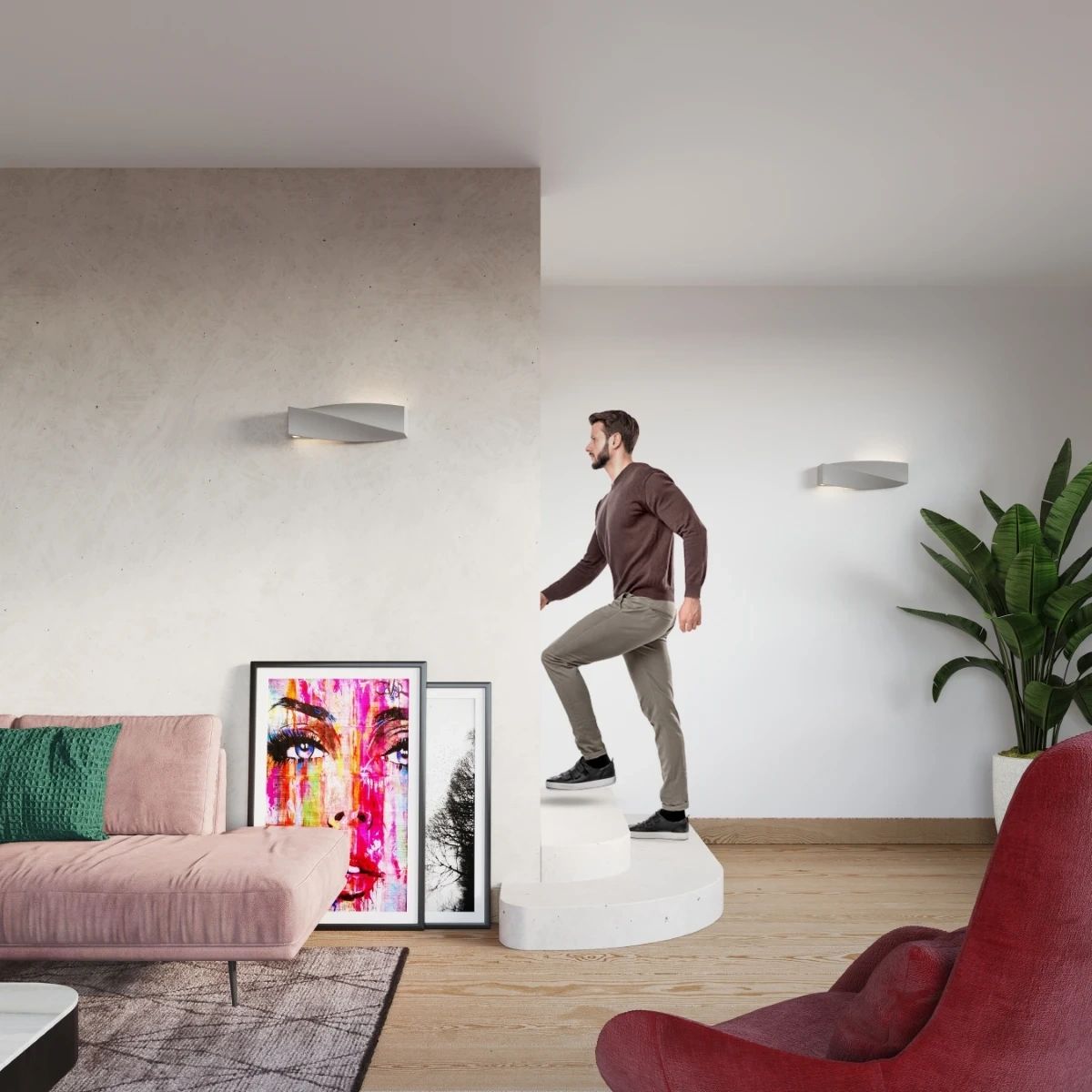 
Design Wandlampe Keramik „Sigma“ - Grau