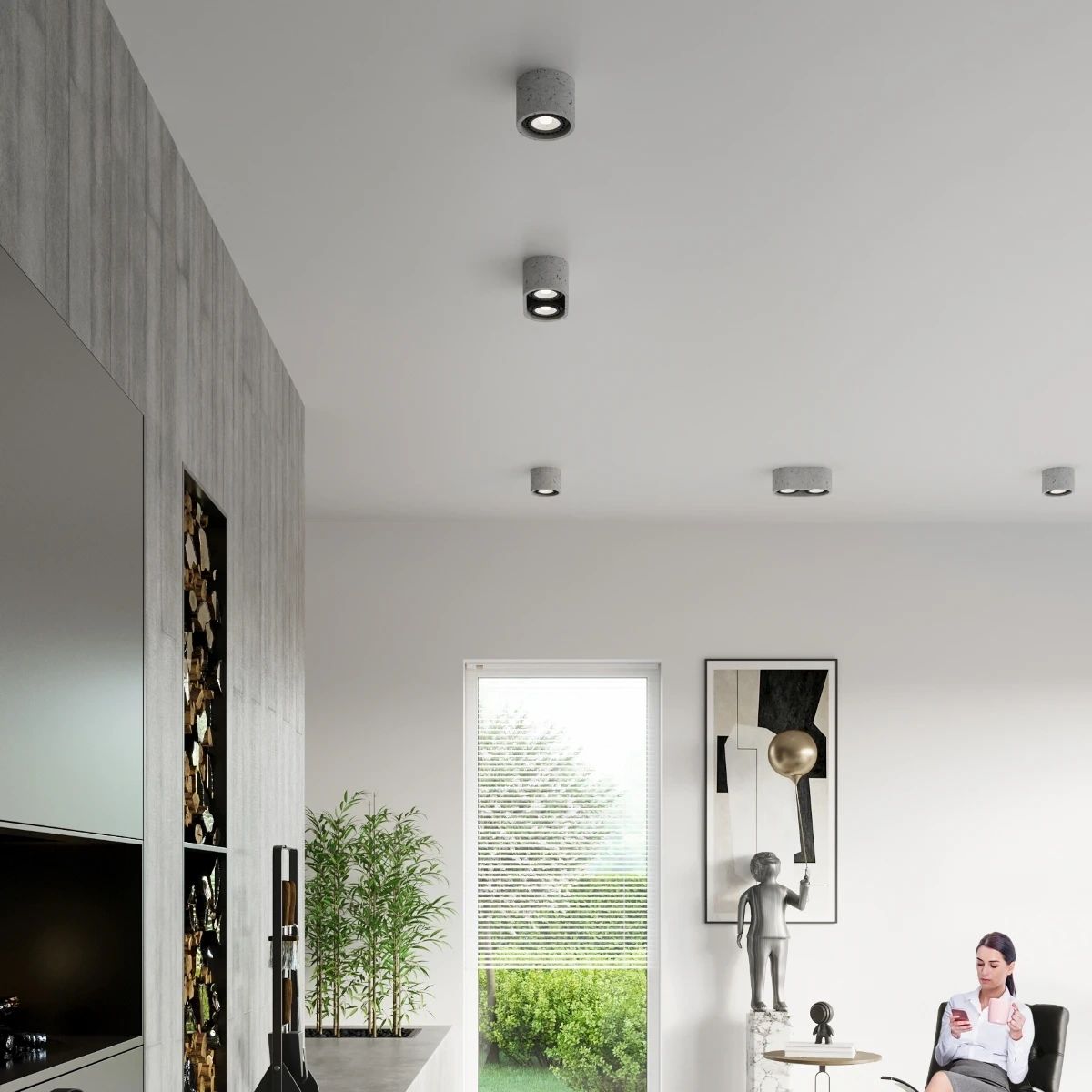 
Design Deckenlampe „Basic“ 1-flammig - Grau