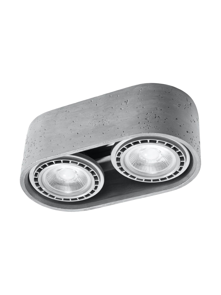 
Design Deckenlampe „Basic“ 2-flammig - Grau