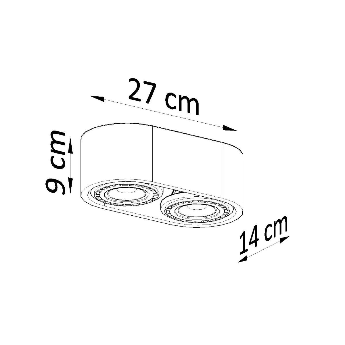 
Design Deckenlampe „Basic“ 2-flammig - Grau