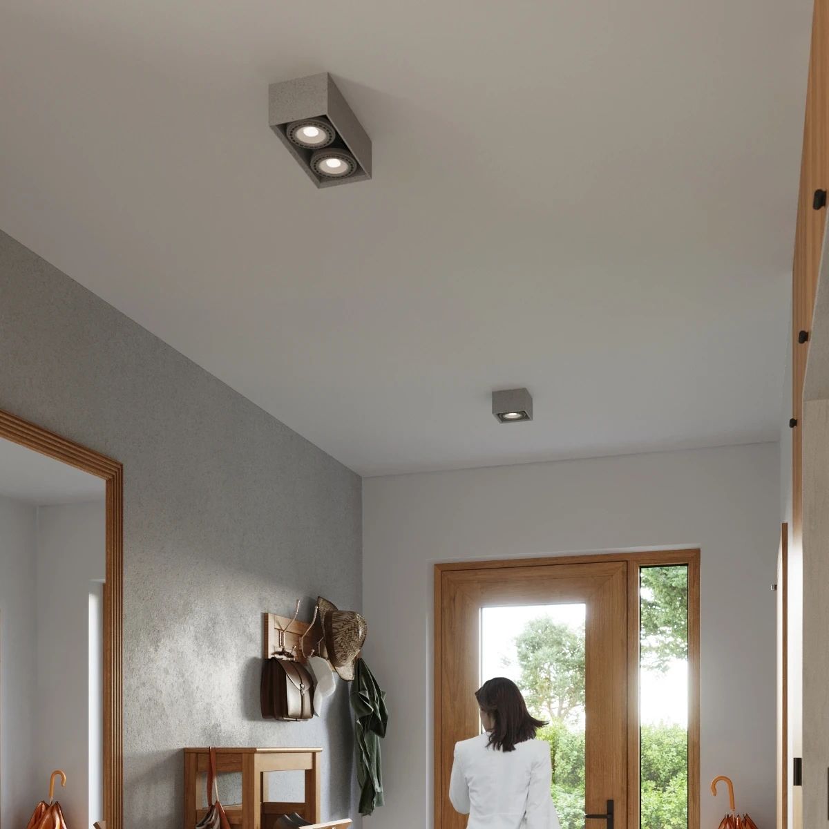 
Design Deckenlampe „Quatro“ 2-flammig - Grau