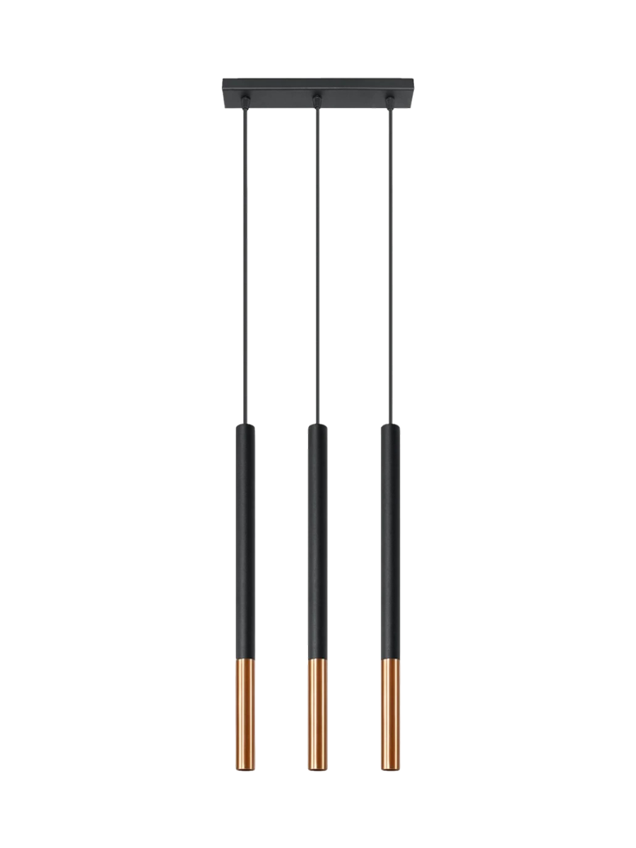 
Suspension design « Mozaica » 3 lumières - Cuivre