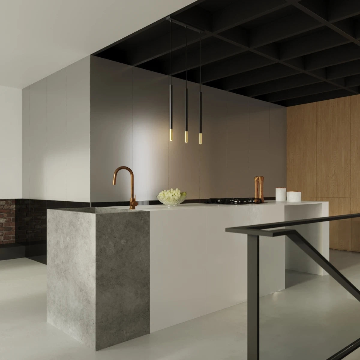 
Suspension design « Mozaica » 3 lumières - Or