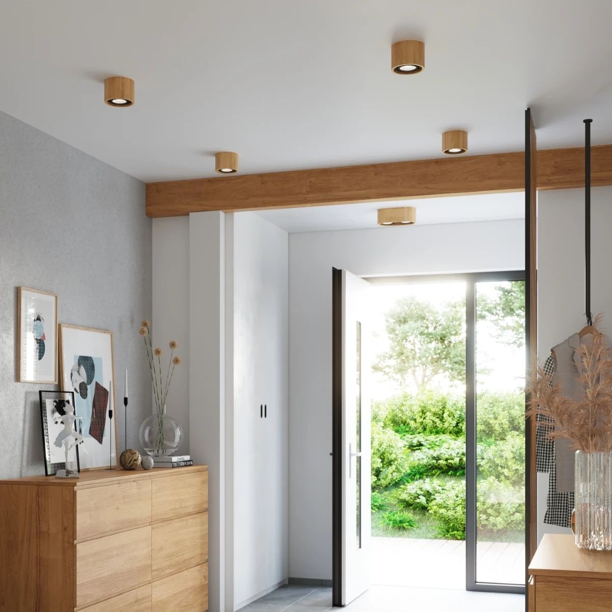 
Design Deckenlampe „Basic“ 1-flammig - Naturholz