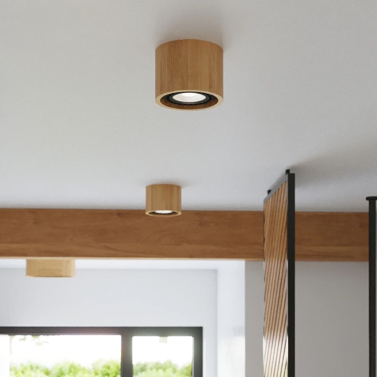 
Design Deckenlampe „Basic“ 1-flammig - Naturholz
