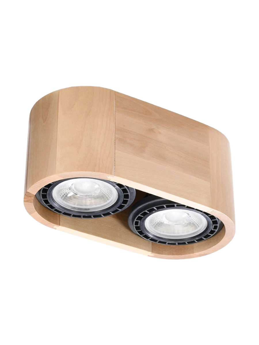 
Design Deckenlampe „Basic“ 2-flammig - Naturholz