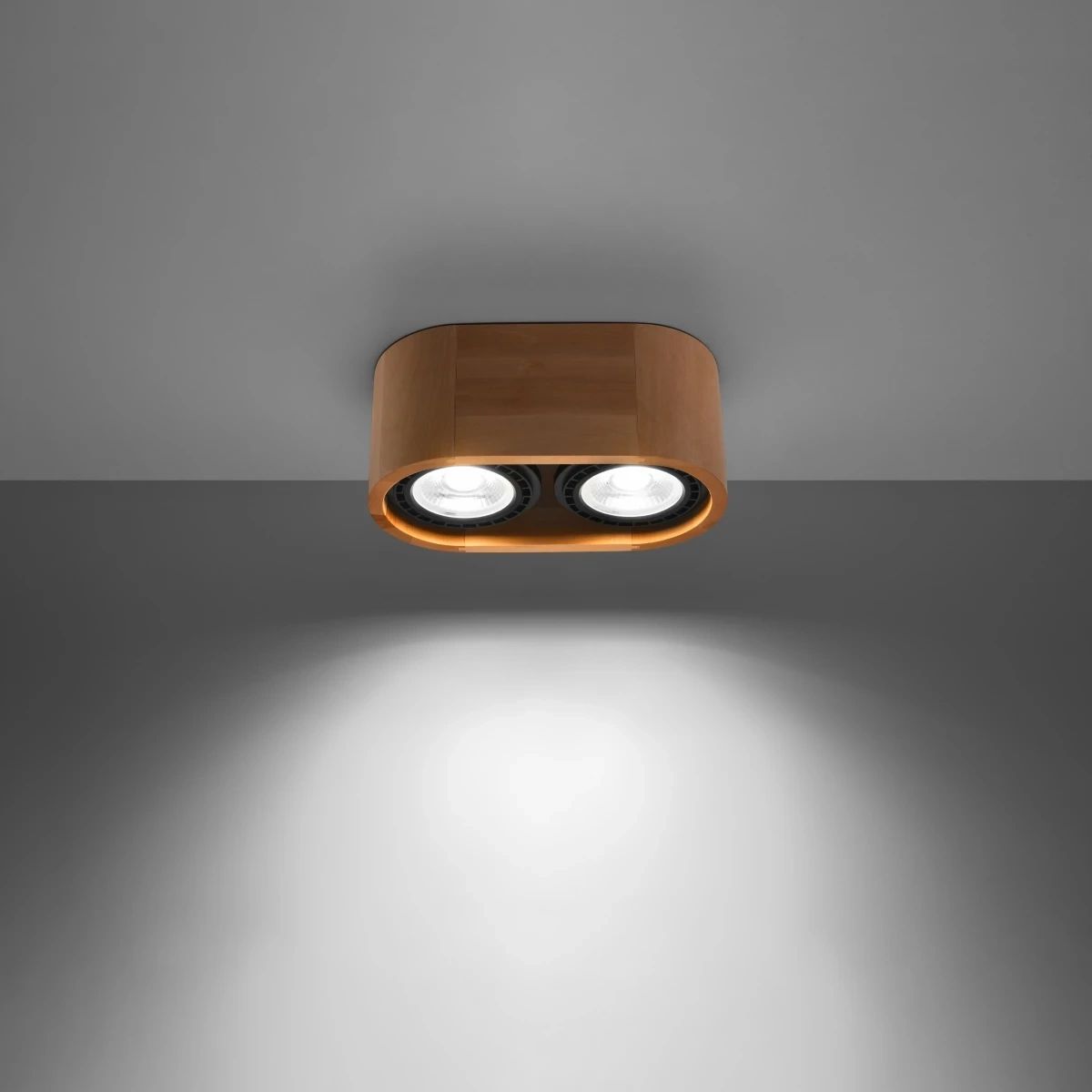 
Design Deckenlampe „Basic“ 2-flammig - Naturholz