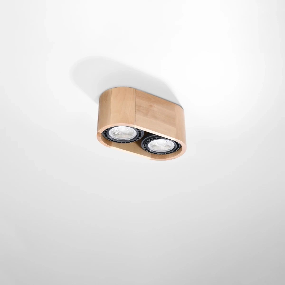 
Design Deckenlampe „Basic“ 2-flammig - Naturholz