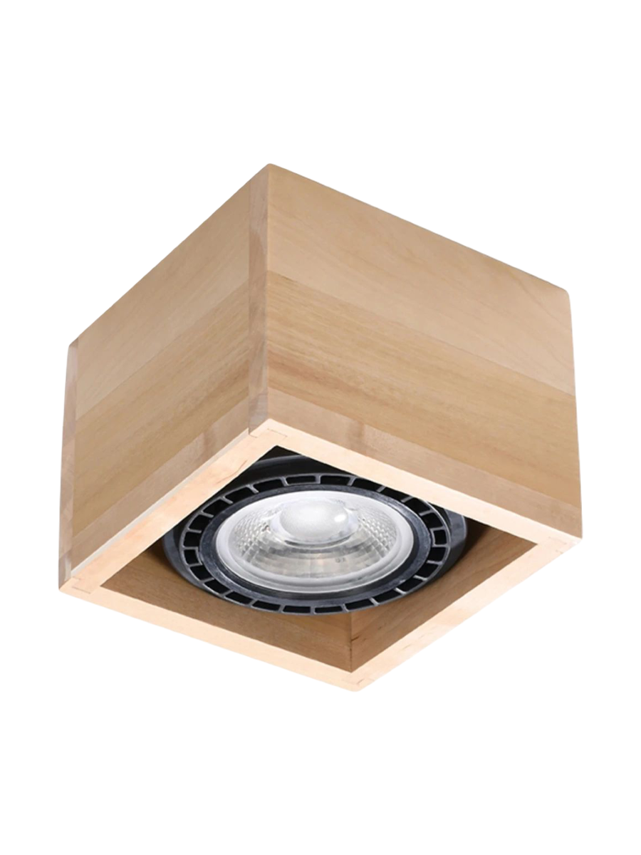 
Design Deckenlampe „Quatro“ 1-flammig - Naturholz