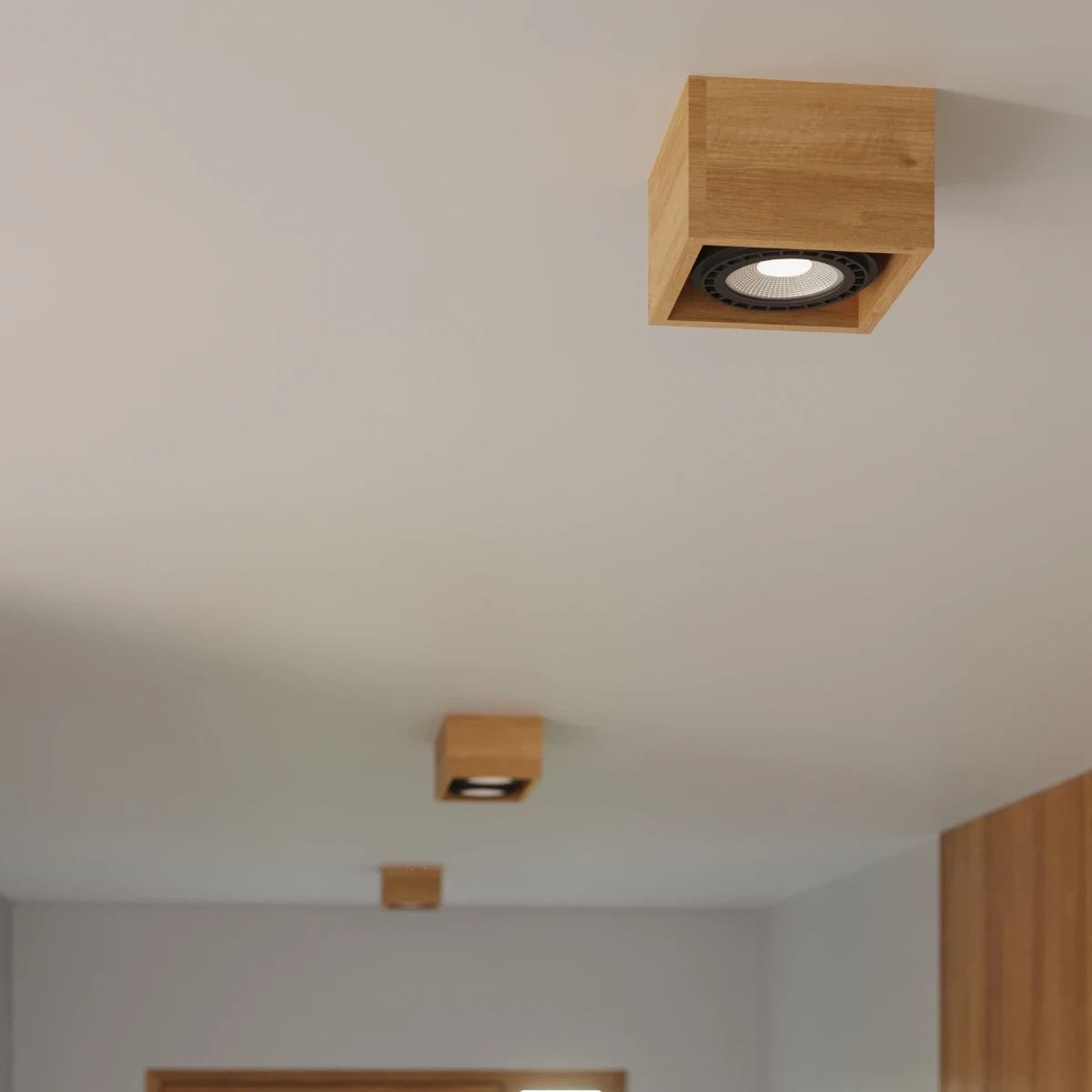 
Lampada da soffitto di design «Quatro» a 1 luce - Legno naturale