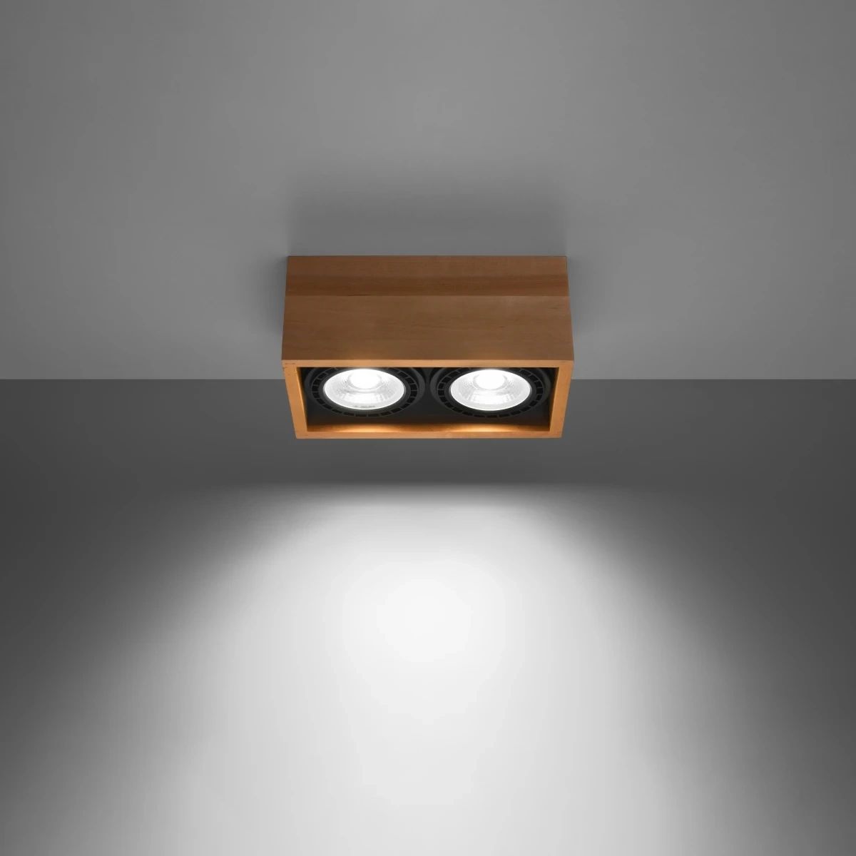 
Design Deckenlampe „Quatro“ 2-flammig - Naturholz