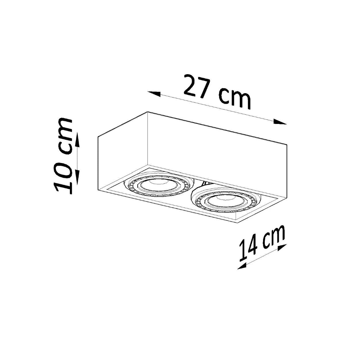 
Design Deckenlampe „Quatro“ 2-flammig - Naturholz