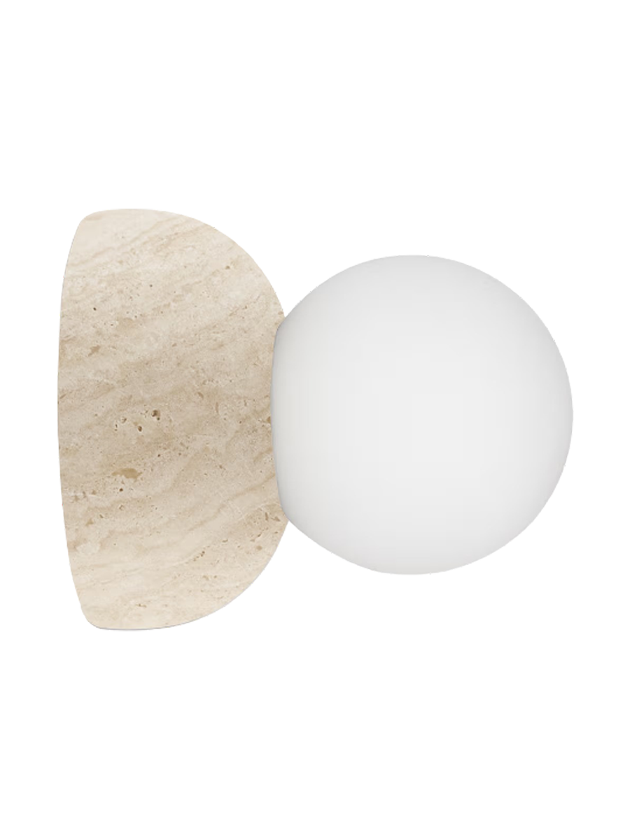 
Lampe murale et plafonnier design « Torrano » avec base en marbre - Travertin