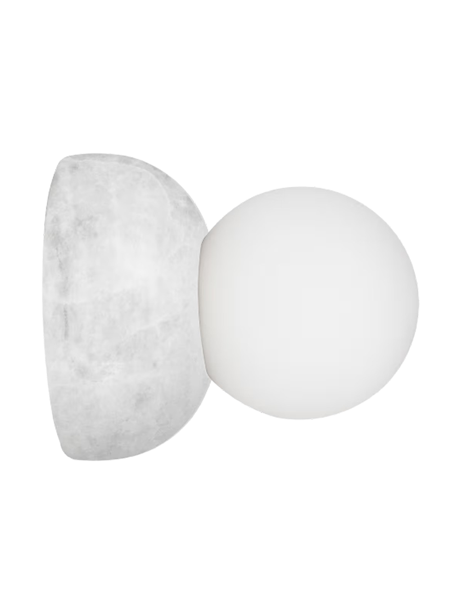 
Lampe murale et plafonnier design « Torrano » avec base en marbre - marbre blanc