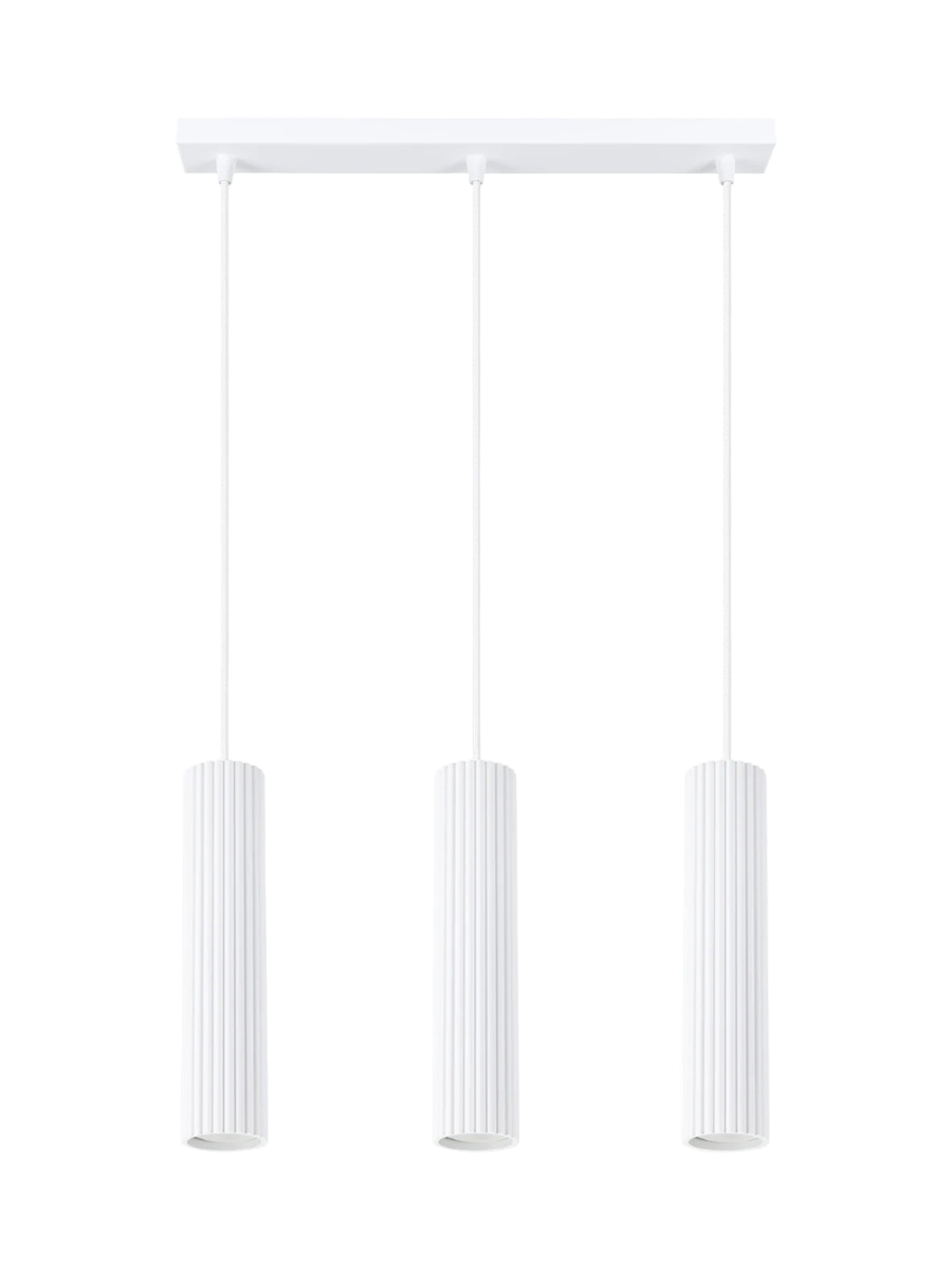 
Suspension design « Karbon » 3 lumières (linéaire) - Blanc