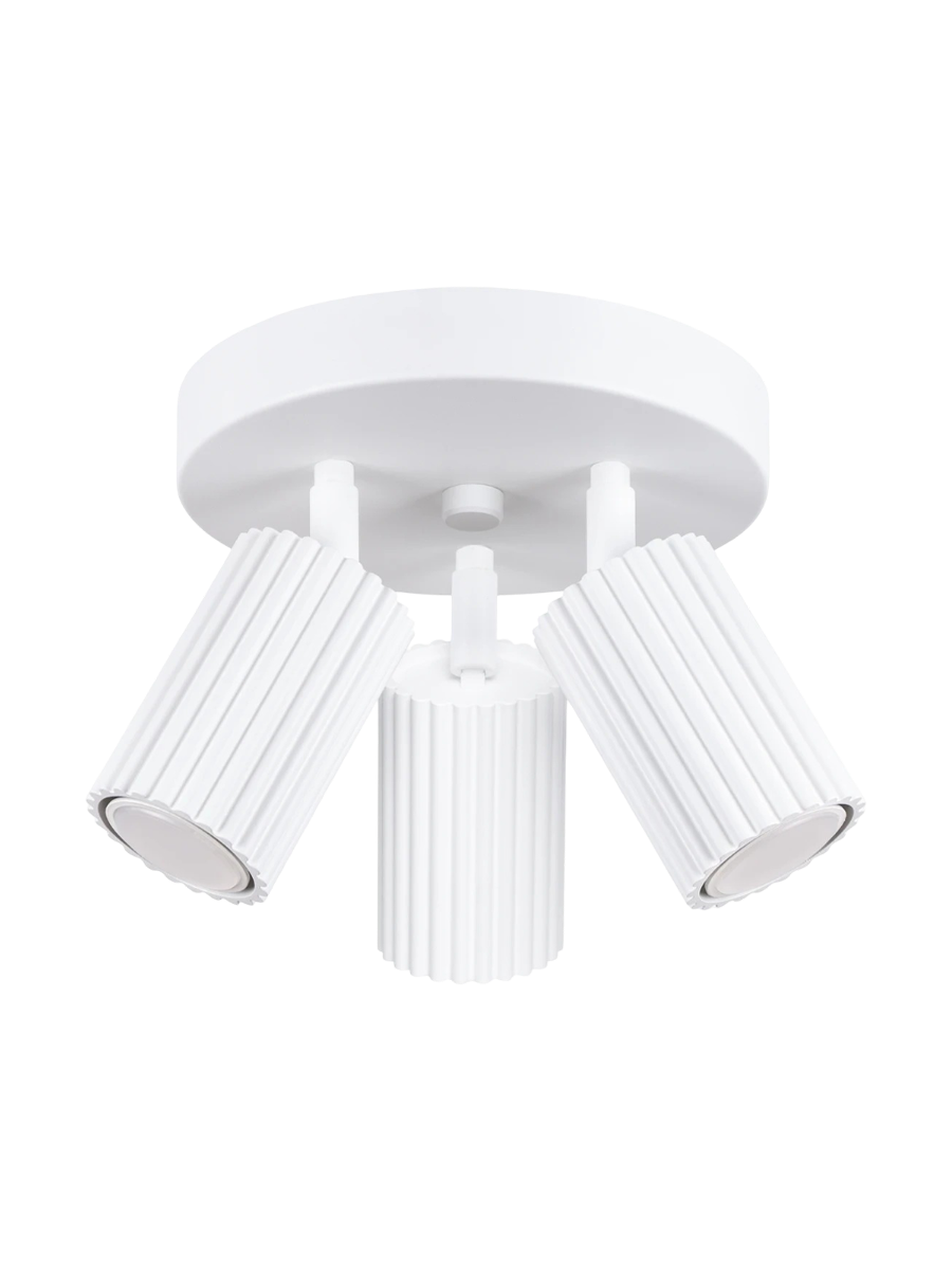 
Designer Ceiling Lamp "Karbon" 3-bulb (round) - White