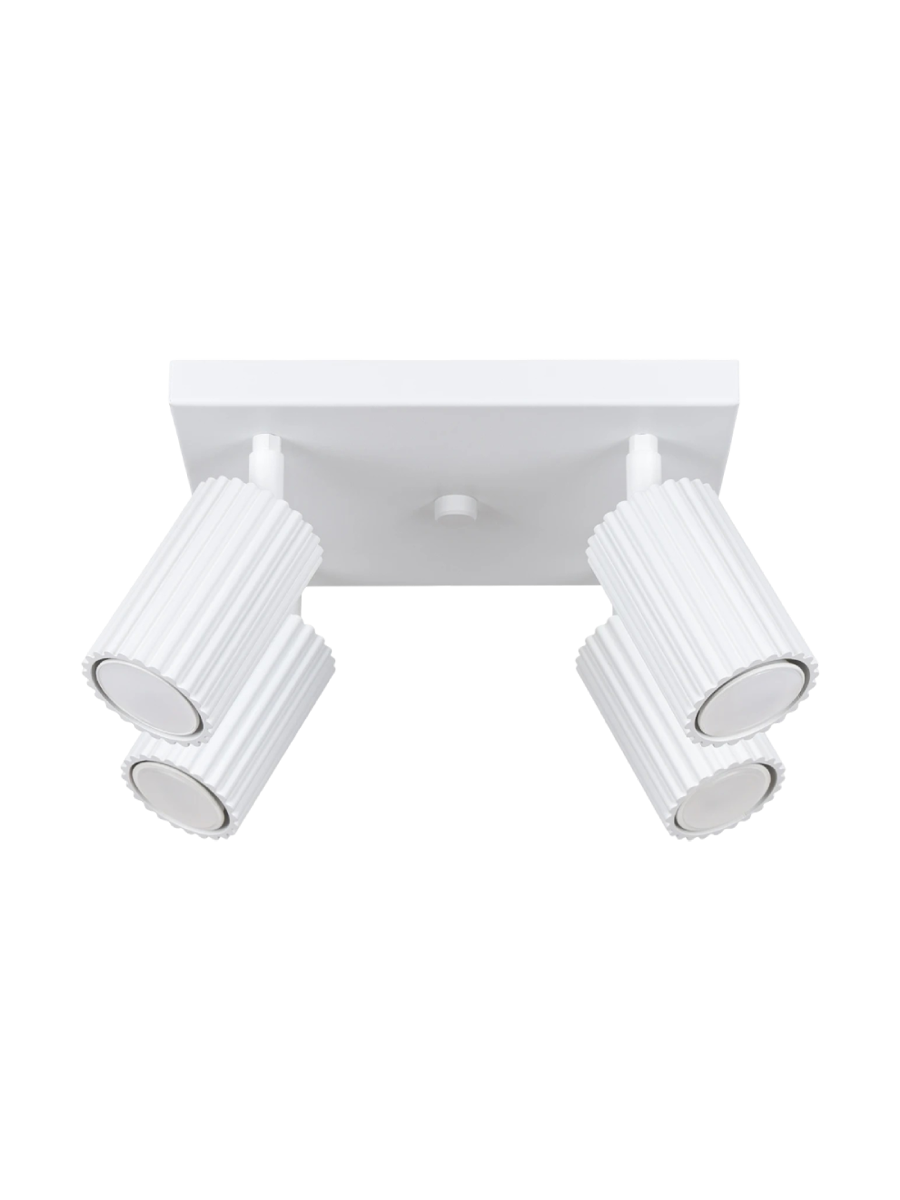 
Designer Ceiling Lamp "Karbon" 4-Bulb (Square) - White