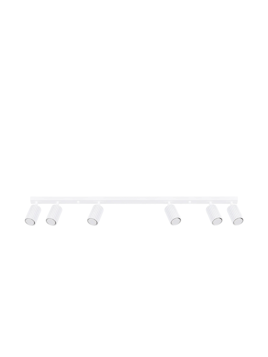 
Designer Ceiling Lamp "Karbon" 6-Flame (Linear) - White