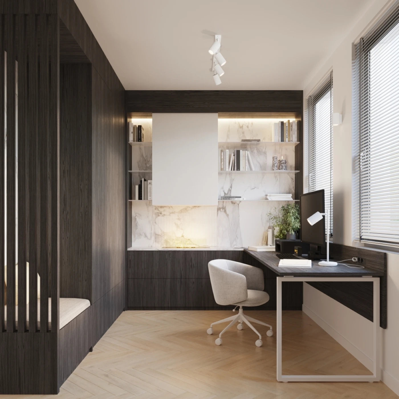 
Lampe de table design « Karbon » - Blanc