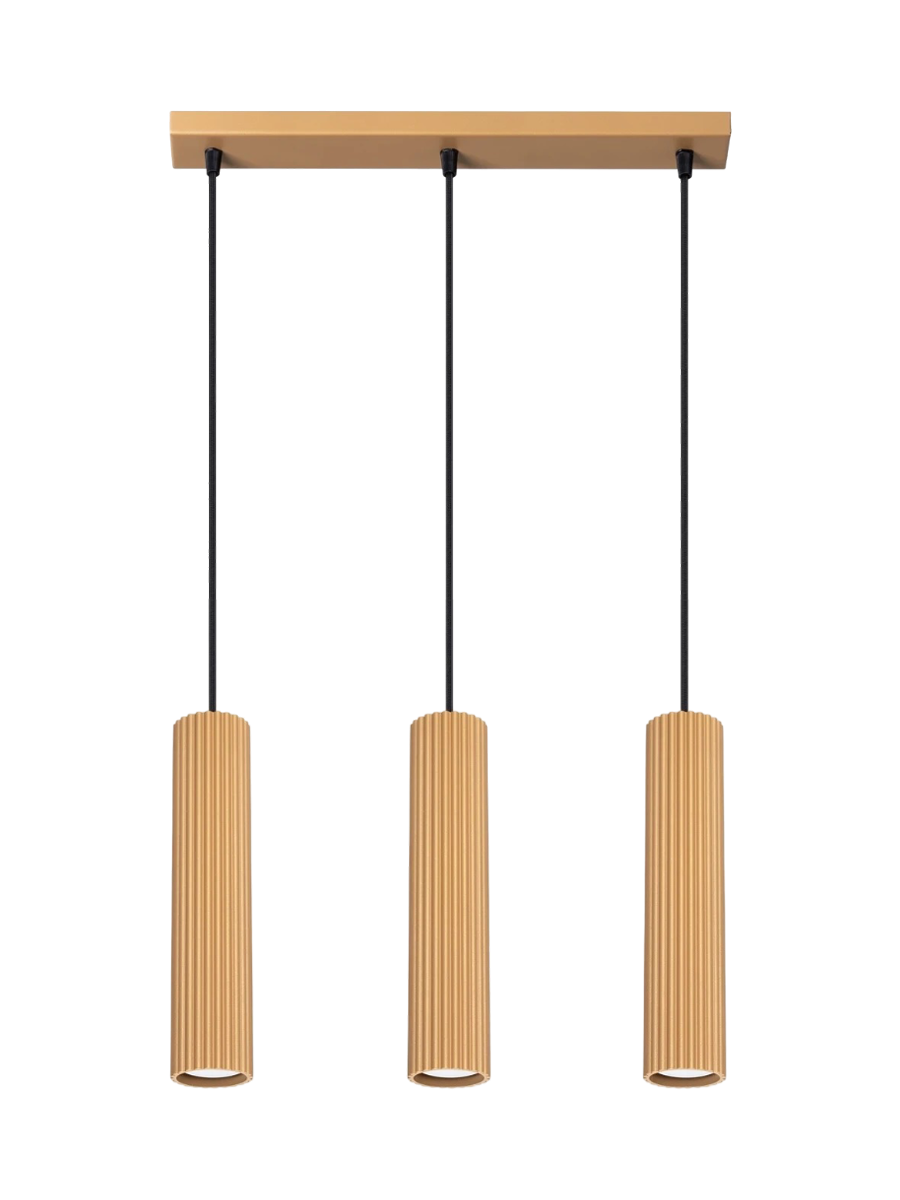 
Suspension design « Karbon » 3 lumières (linéaire) - Or