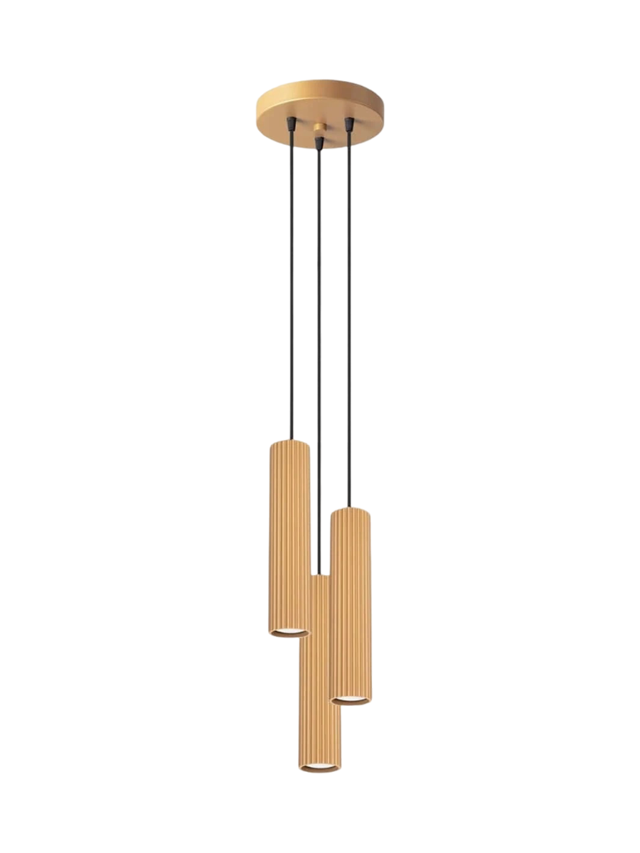 
Suspension design « Karbon » 3 lumières (ronde) - Or