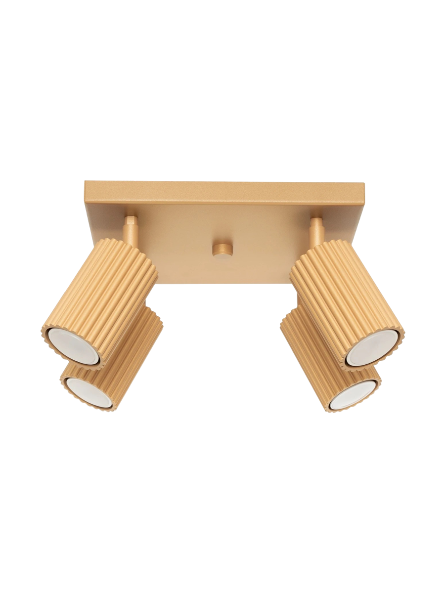 
Designer Ceiling Lamp "Karbon" 4-Bulb (Square) - Gold