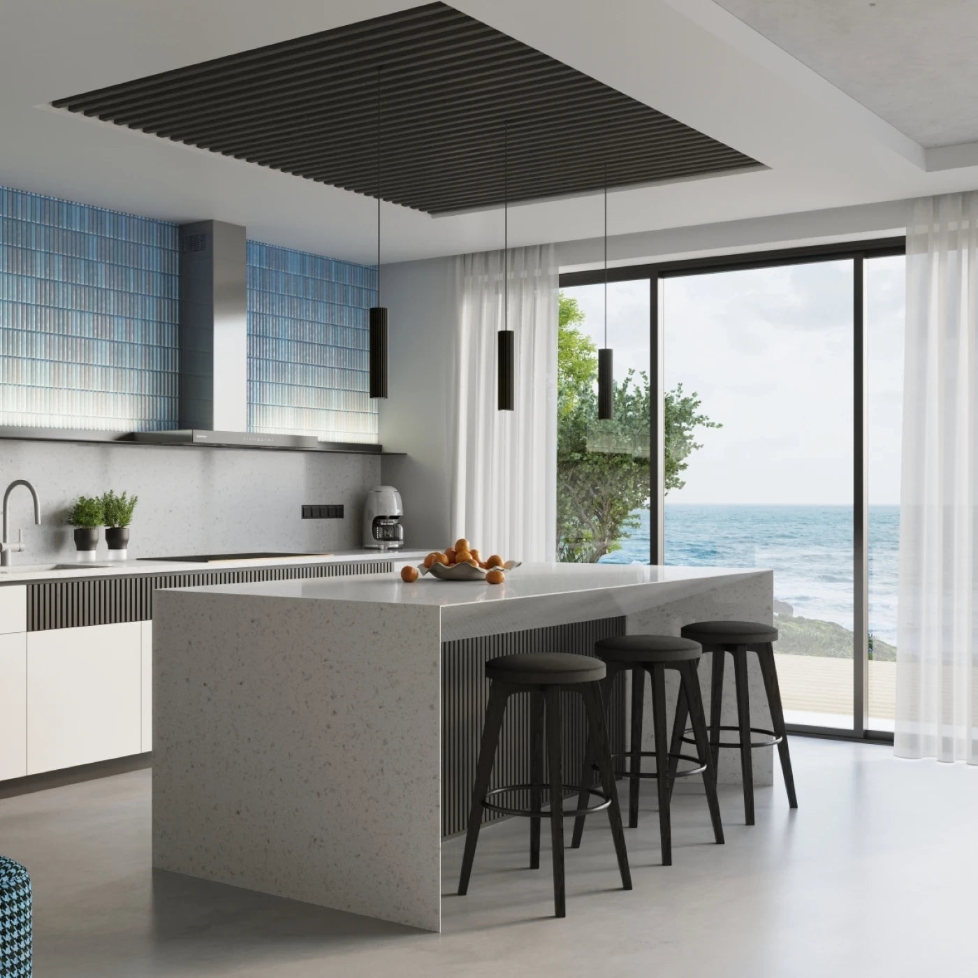 
Suspension design « Karbon » 1 lumière - Noir