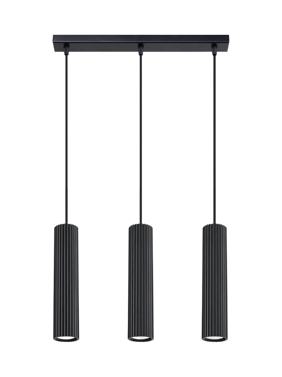 
Suspension design « Karbon » 3 lumières (linéaire) - Noir