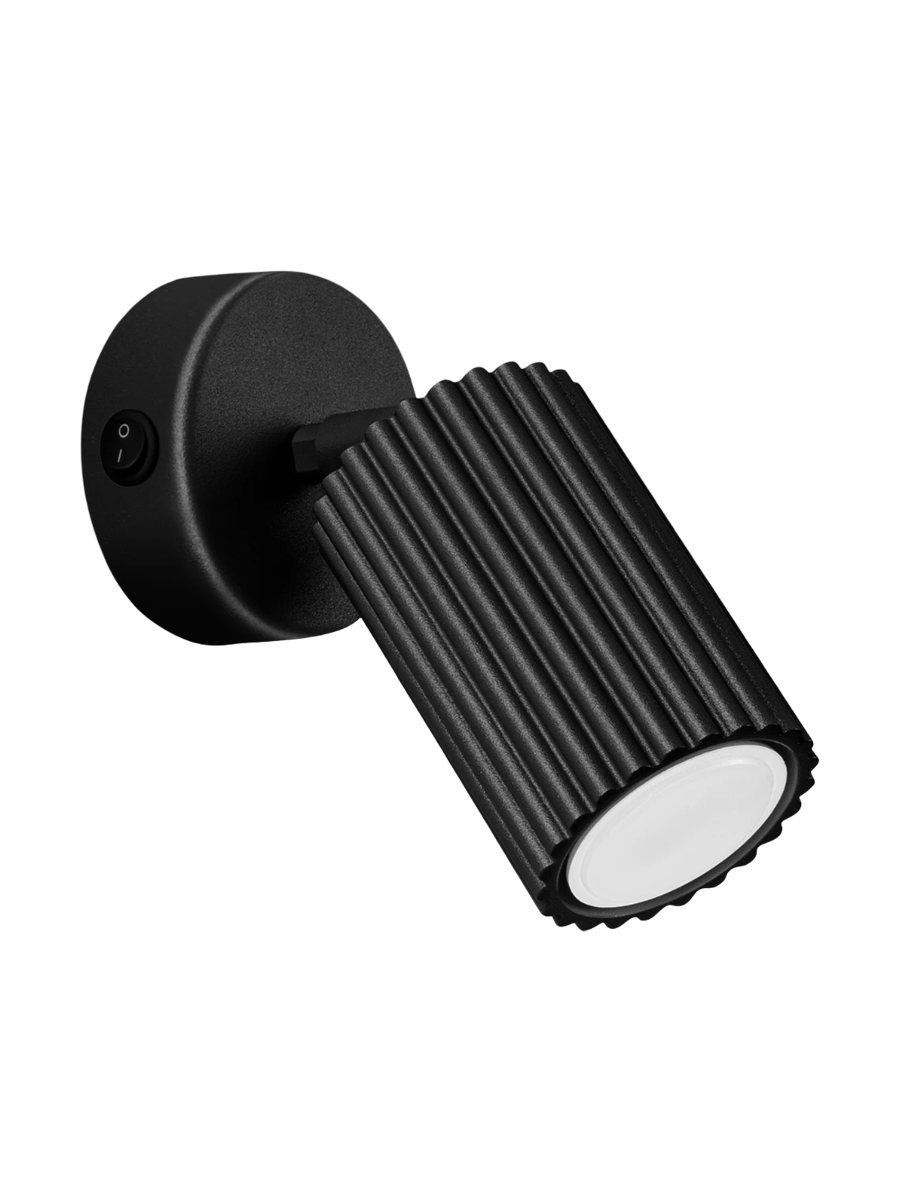 
"Carbon" Designer Wall Lamp - with switch - Black