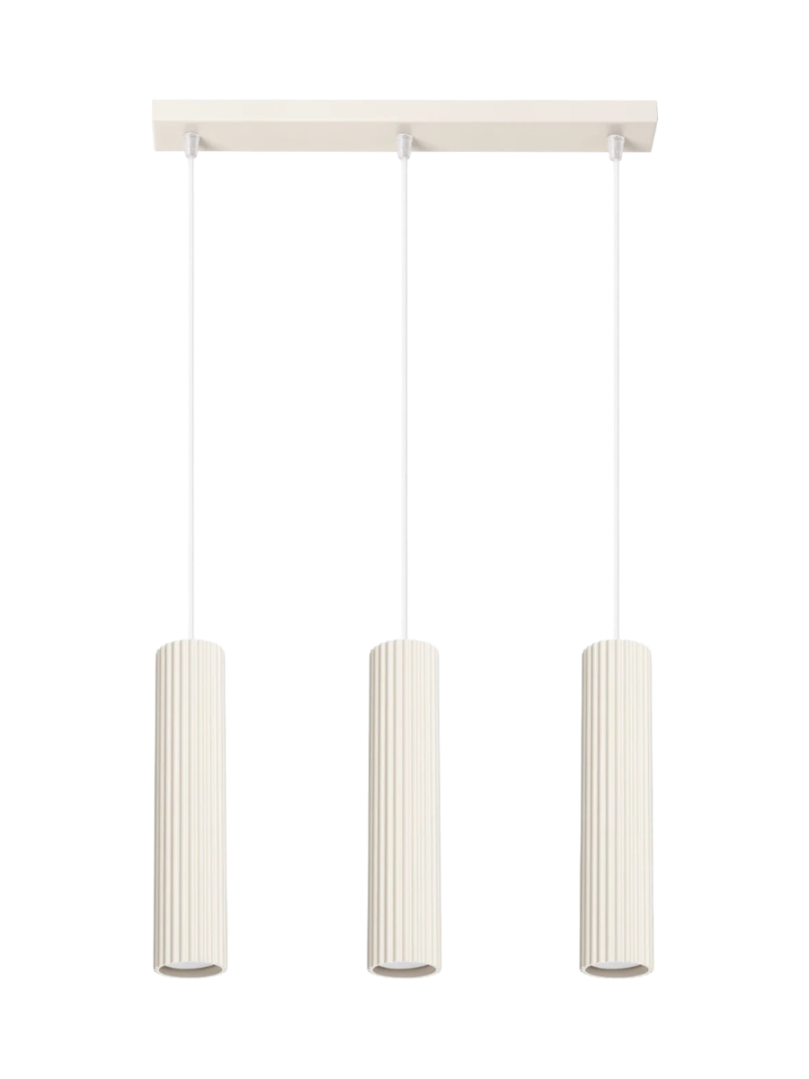 
Suspension design « Karbon » 3 lumières (linéaire) - Beige