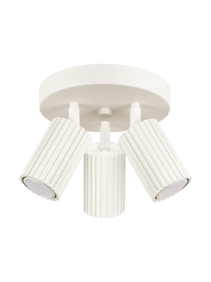 
Designer Ceiling Lamp "Karbon" 3-bulb (round) - Beige