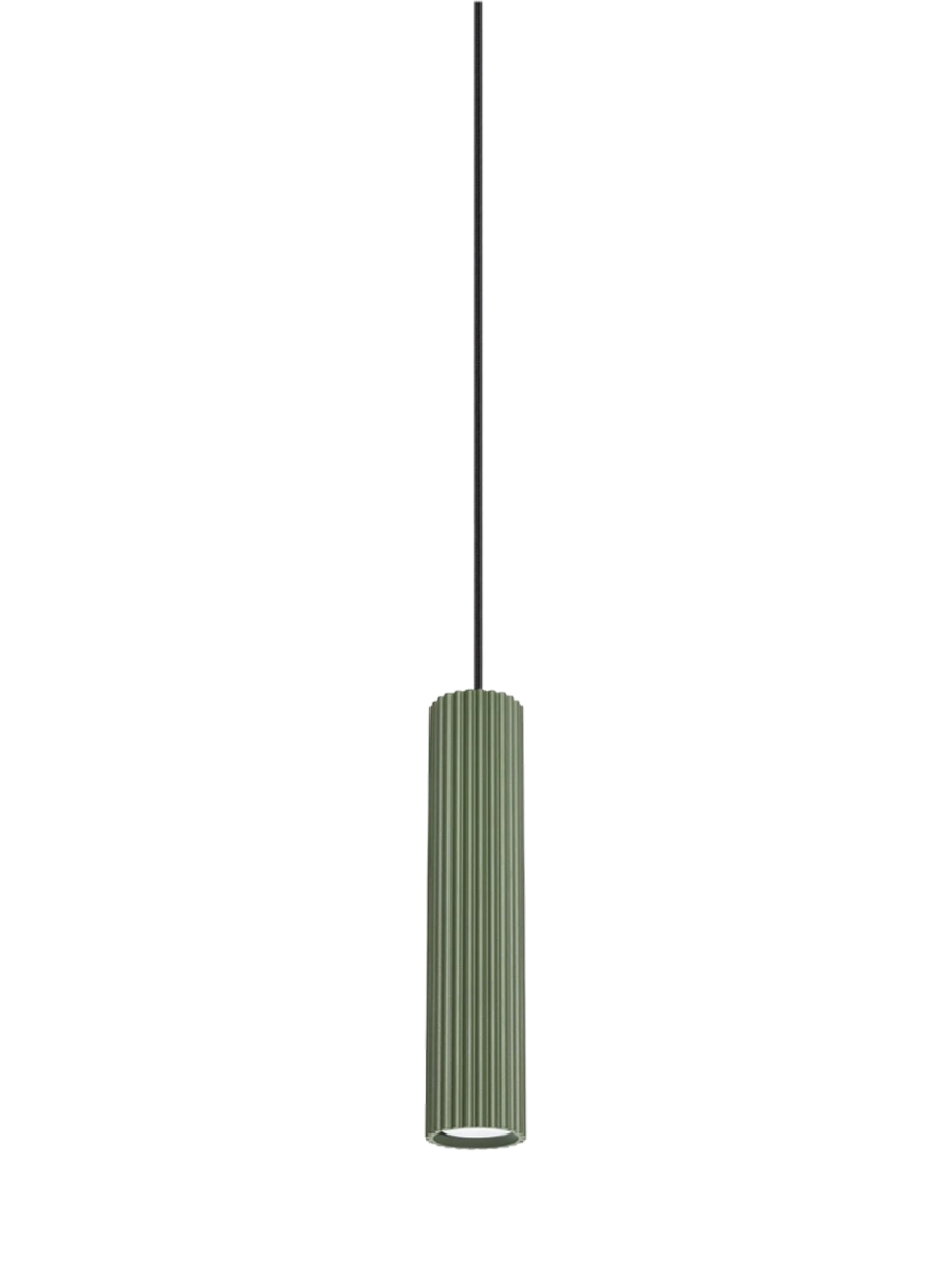 
Suspension design « Karbon » 1 lumière - Vert olive