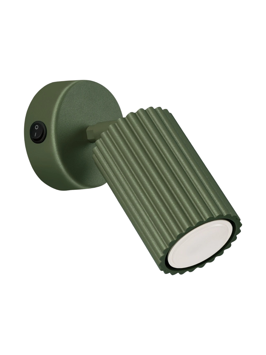
"Carbon" Designer Wall Lamp - with switch - Olive green