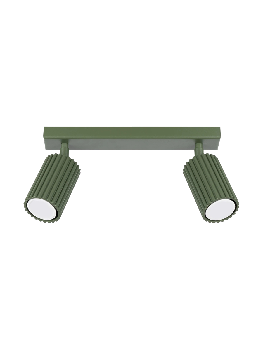 
Designer ceiling light "Karbon" 2-bulb - Olive green