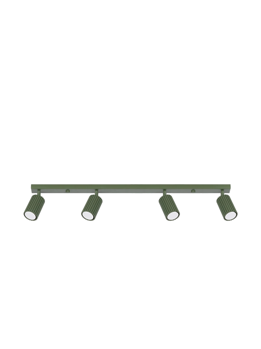 
Designer ceiling light "Karbon" 4-bulb (linear) - Olive green