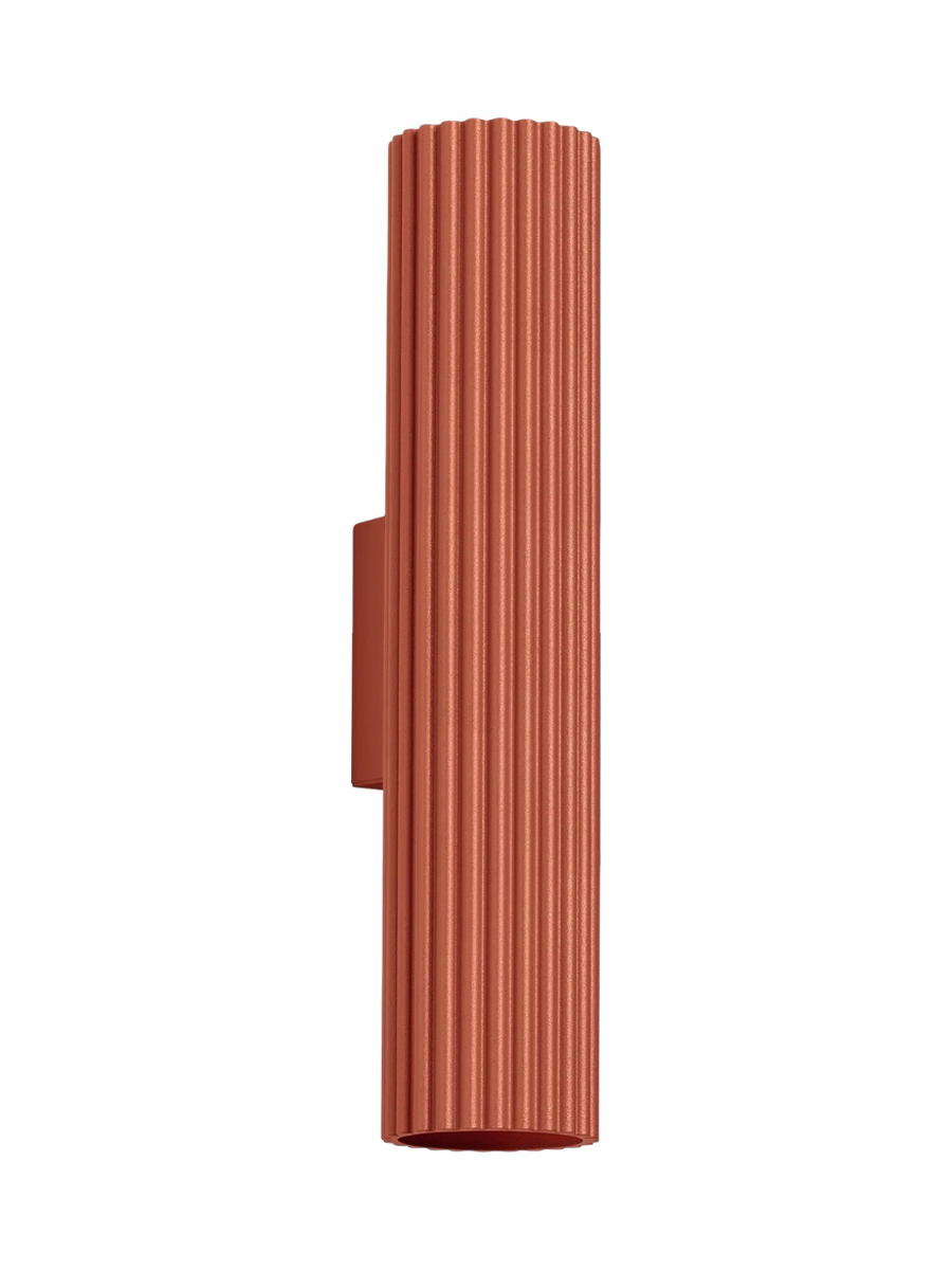 
Designer Wall Light "Karbon", Height 30 cm - Ocher red