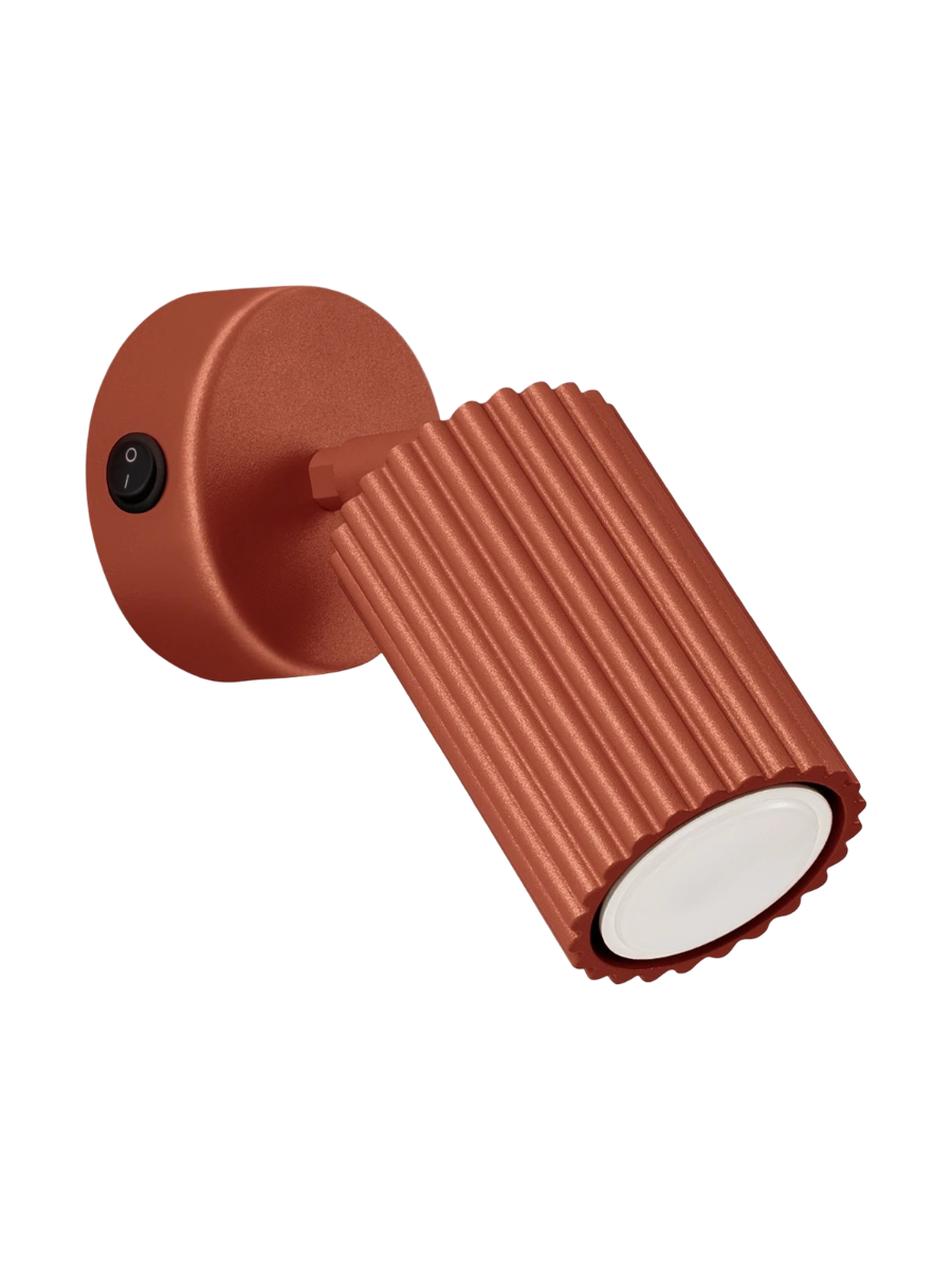 
"Carbon" Designer Wall Lamp - with switch - Ocher red