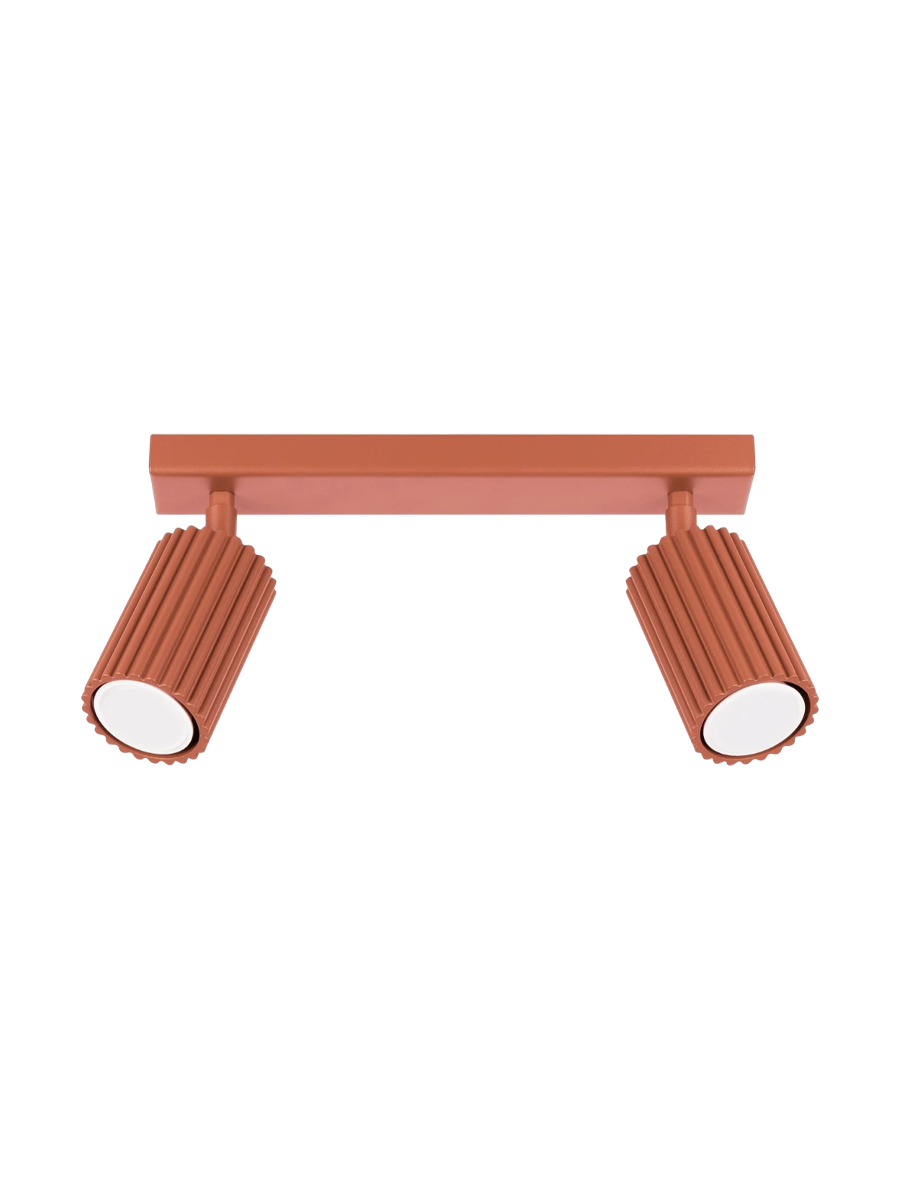 
Designer ceiling light "Karbon" 2-bulb - Ochre red