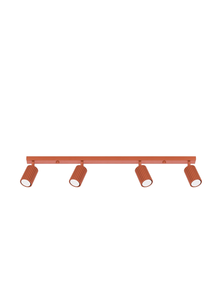
Designer ceiling light "Karbon" 4-bulb (linear) - Ochre red