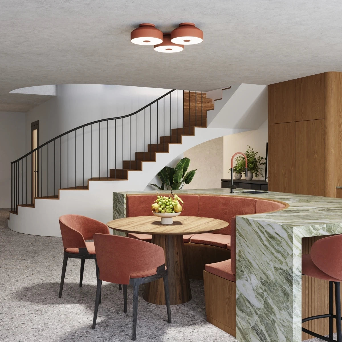 
Plafonnier design « Omiq » - Rouge ocre