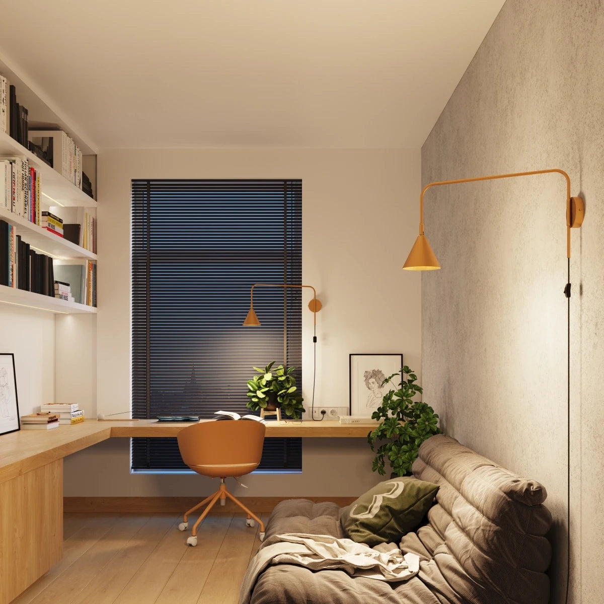 
Lampada da parete di design «Nox» - Giallo ocra
