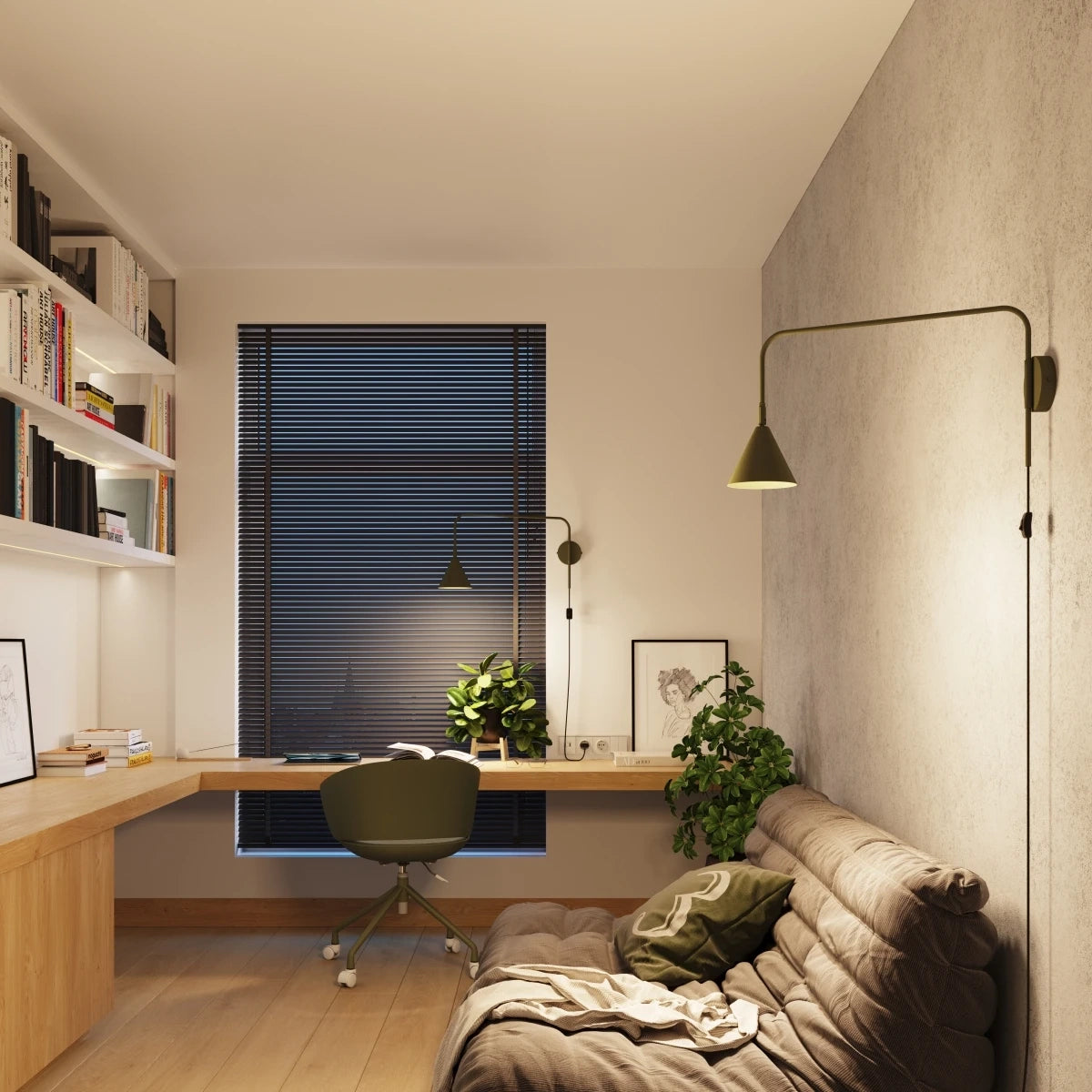 
Lampada da parete di design «Nox» - Verde oliva