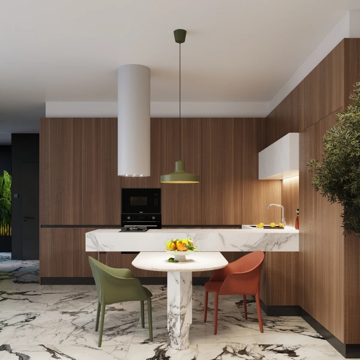 
Design Pendellampe „Bilo“ - Olivgrün