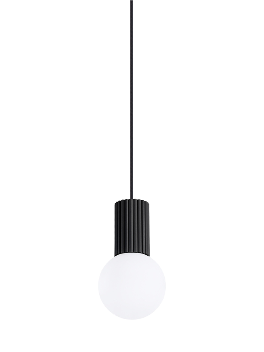 
Suspension design « Halo », 1 lumière - Noir