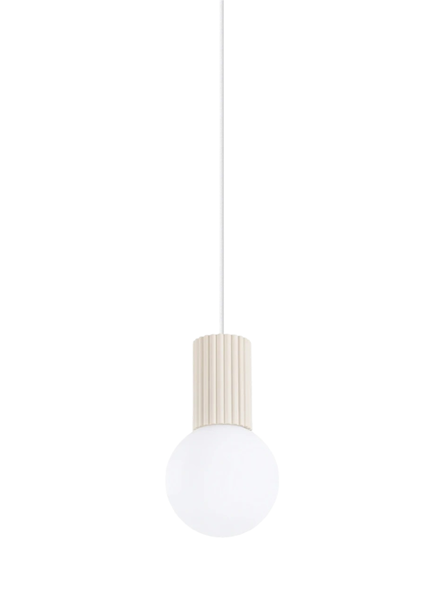 
Suspension design « Halo », 1 lumière - Beige