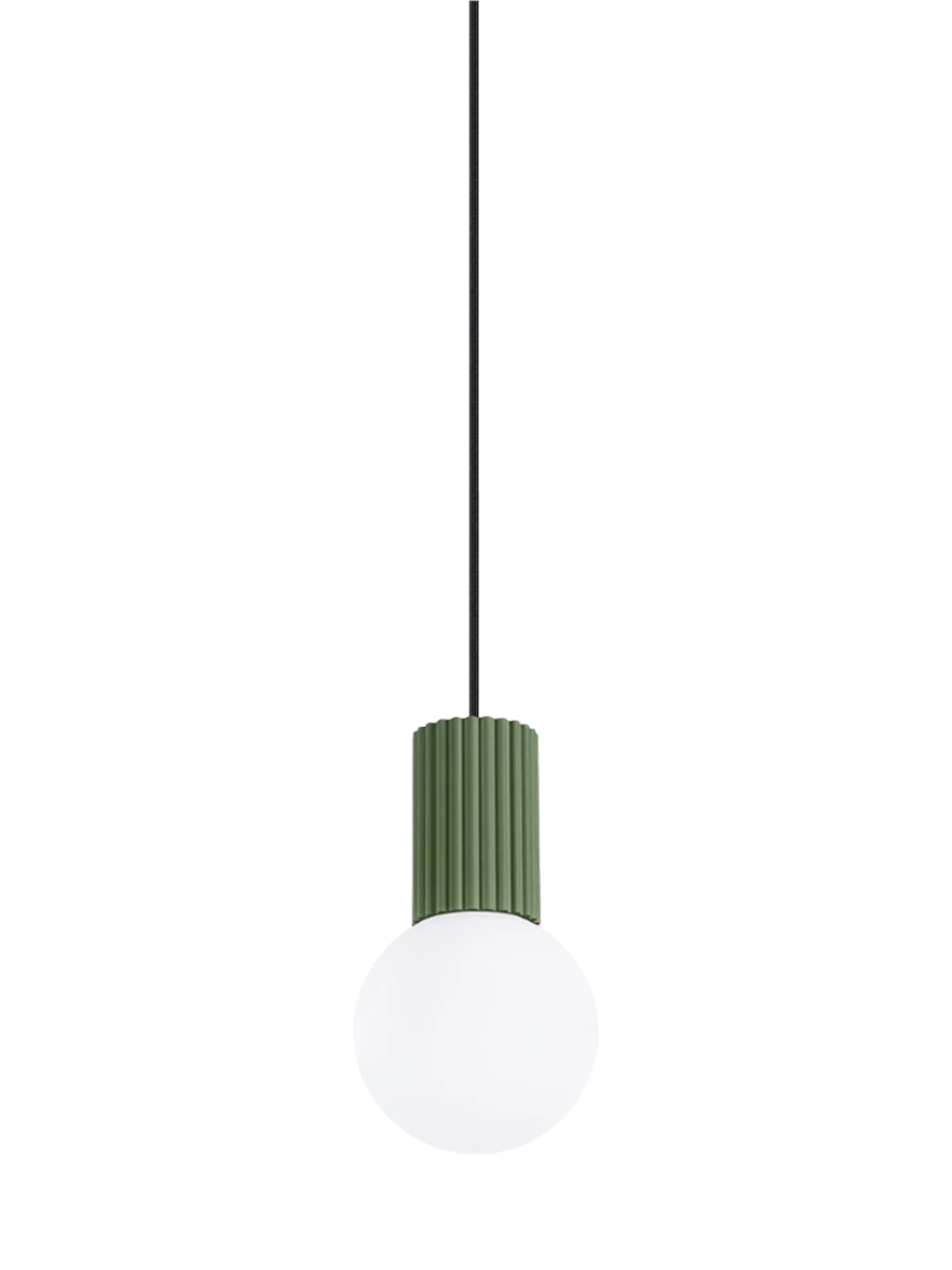 
Suspension design « Halo », 1 lumière - Vert olive