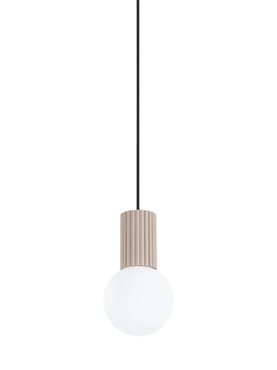 
Suspension design « Halo », 1 lumière - Taupe