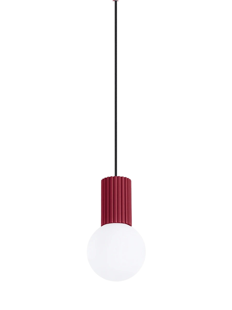 
Suspension design « Halo », 1 lumière - Rouge bordeaux