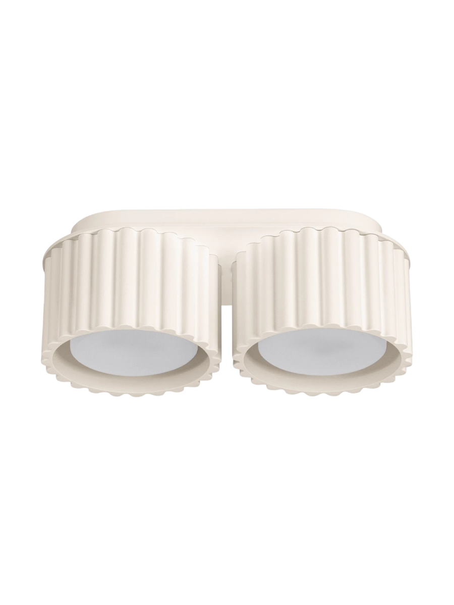 
Designer Ceiling Light "Aura" 2-bulb - Beige