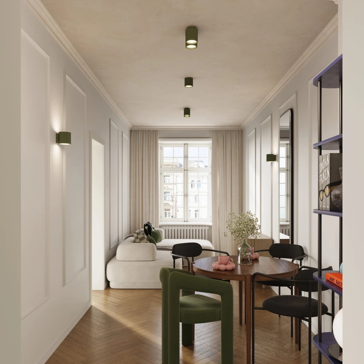 
"Aura" Designer Wall Lamp - Olive green